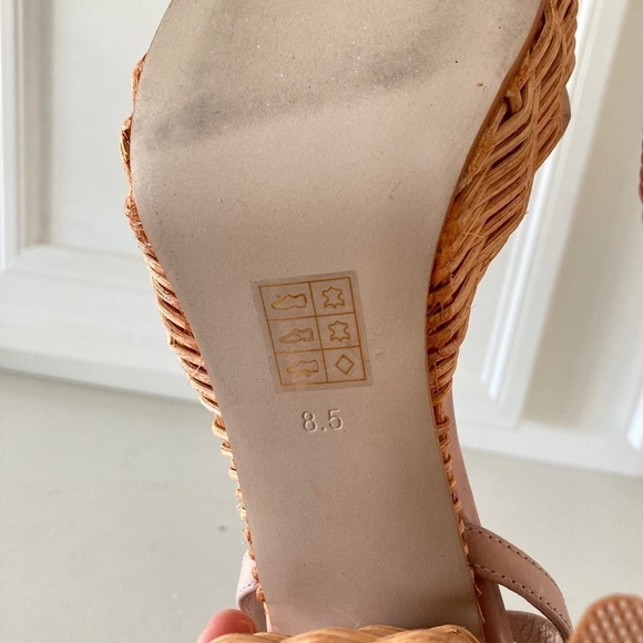 NWOT Jeffery Campbell Anthropologie Platform Pink Leather Basket Heels - Picture 9 of 9